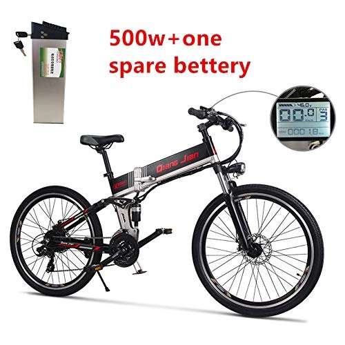 Electric Mountain Bike : Sheng mi lo M80 500W 48V10.4AH Electric Mountain Bike Full Suspension (500w + Spare Battery)