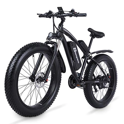 Electric Mountain Bike : Shengmilo 26 Inch Fat Tire Electric Bike 48V 1000W Motor Snow Electric Bicycle with Shimano 21 Speed Mountain Electric Bicycle Pedal Assist Lithium Battery Hydraulic Disc Brake(MX02S)