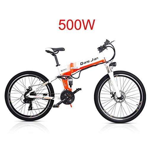 Electric Mountain Bike : Shengmilo 500w Electric Mountain Bike, 26 Inch Folding E-bike, 48V 13Ah Full Suspension and Shimano 21 Speed