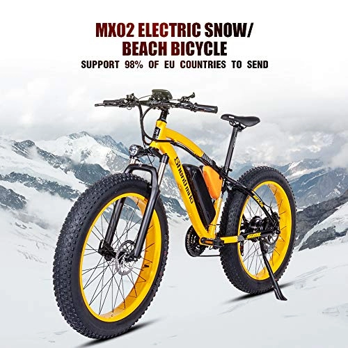 Electric Mountain Bike : Shengmilo 7 / 15 MX01 / MX02 / M80, Electric Bike, 26inch ebike, Aluminum alloy frame, Man Woman ebike (MX02, Yellow)