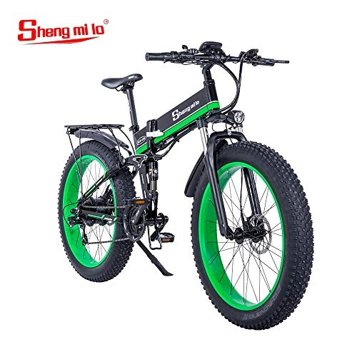 Electric Mountain Bike : Shengmilo Electric Mountain Bike, electric bike, 1000W, 48V Battery 13Ah 624Wh, 26" (green)