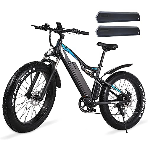 Electric Mountain Bike : shengmilo MX03 Electric Bike 48V 1000w for Adults Fat Tire Mountain Bike with XOD Front and Rear Hydraulic Brake System【Two 48V 17AH Batteries】
