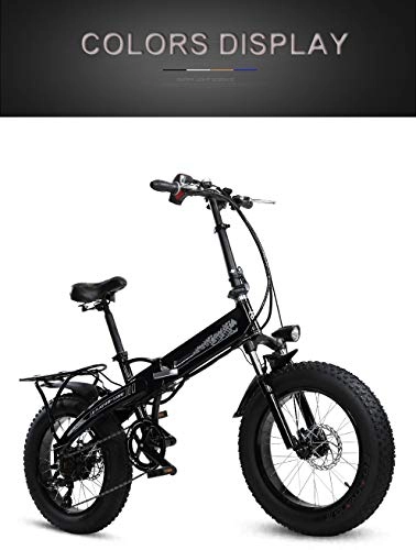 Electric Mountain Bike : SHIJING Folding electric bike 20 inches 4.0snow fat tires 36v li-ion battery power battery 350W variable-speed electric bicycle