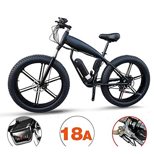 Electric Mountain Bike : Shiyajun 30-speed lithium battery big tire 4.0 thick and wide tire electric bicycle adult mountain off-road snow-powered bicycle-30 speed 26 inches -10