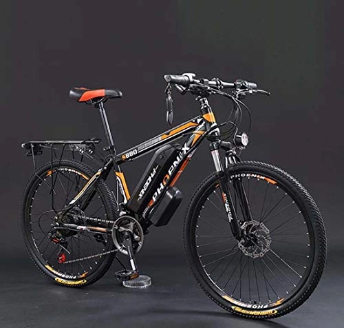 Electric Mountain Bike : SHJR 26Inch Adult Mens Electric Mountain Bike, 36V Lithium Battery Electric Bicycle, With LCD Display E-Bikes, Electric Auxiliary Cruising 80-100 km, A, 24 speed