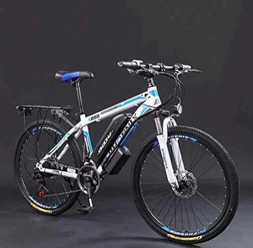 Electric Mountain Bike : SHJR 26Inch Adult Mens Electric Mountain Bike, 36V Lithium Battery Electric Bicycle, With LCD Display E-Bikes, Electric Auxiliary Cruising 80-100 km, B, 21 speed