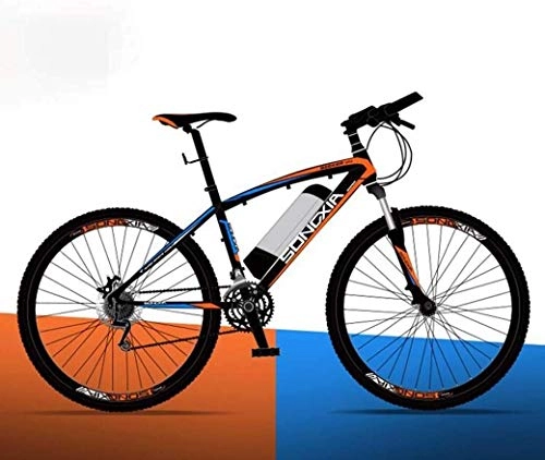 Electric Mountain Bike : Smart Ebike, 26" Mountain Bike for Adult, All Terrain Bicycles, 30Km / H Safe Speed 100Km Endurance Detachable Lithium Ion Battery, (Color : Orange A1, Size : 36V / 26IN)