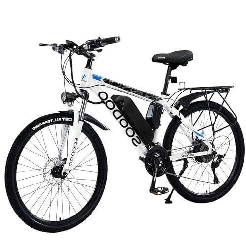 Electric Mountain Bike : SOODOO 26'' Electric Bikes for Adults, 2602 E-Bikes with 36V 8AH Removable Battery, MTB Electric Bikes w / 250W High-Speed Brushless Motor, 7-27 Speed, LCD Display, Dual Disk Brake