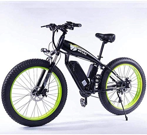 Electric Mountain Bike : SSeir Electric bicycle 350W fat tire electric bicycle beach cruiser lightweight folding 48v 15AH lithium battery, 48V10AH350W Green