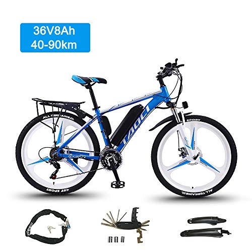 Electric Mountain Bike : Super-ZS 26 Inch Outdoor Travel Electric Mountain Bike 36V8Ah Lithium Battery Aluminum Alloy Frame Adult Electric Assisted Off-road Bicycle (endurance 50km)