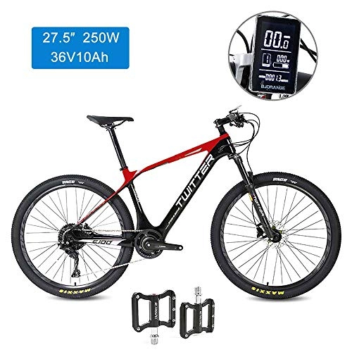Electric Mountain Bike : Super-ZS Carbon Fiber 27.5 Inch Electric Mountain Bike, 250W / 36V10Ah Built-in Lithium Battery Outdoor Travel Adult Electric Assisted Off-road Bicycle