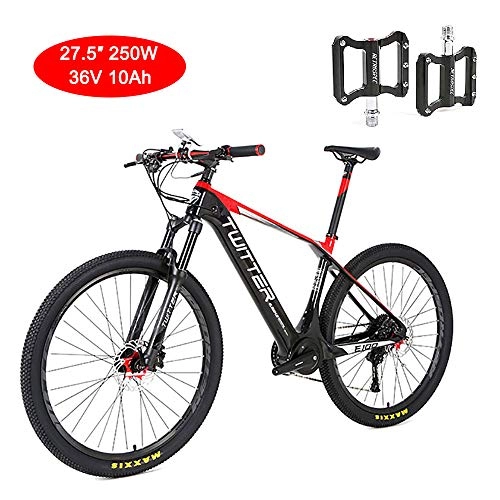 Electric Mountain Bike : Super-ZS Carbon Fiber Electric Mountain Bike, 27.5-inch Wheels 250W Central Motor (36V10Ah Built-in Lithium Battery) Adult Outdoor Electric Assisted Off-road Bicycle