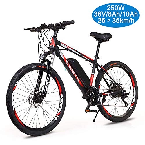Electric Mountain Bike : Super-ZS Electric Mountain Bike 26 Inch / 250W / 36V8Ah10Ah Lithium Battery 21 / 27 Speed 35km / h Outdoor Travel Electric Booster Off-road Bicycle