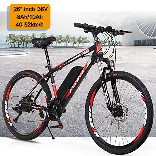 Electric Mountain Bike : Super-ZS Electric Mountain Bike (26 Inch Wheels / 250W Motor / 36V8Ah10Ah Lithium Battery) Cruising 40-52km / h Outdoor Travel Electric Assisted Off-road Bicycle