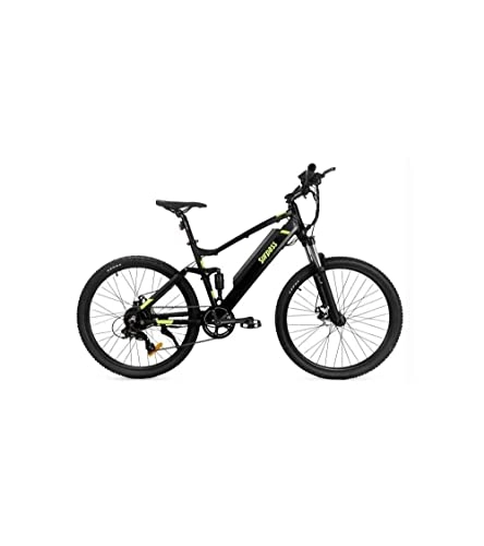 Electric Mountain Bike : SURPASS Electric Mountain Bike 27.5 Black 8 Speed All-Suspended - 14 Ah Battery - Disc Brakes