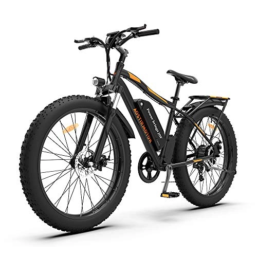 Electric Mountain Bike : SUSIELADY 26" 750W Electric Bike Fat Tire P7 48V 13AH Removable Lithium Battery for Adults with Detachable Rear Rack Fender(Black)