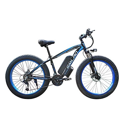 Electric Mountain Bike : Tanamy 26 Inch Fat Tire Electric Bike, 500W / 1000W Beach Cruiser Mountain Snow Bicycles 21 Speed 3 Working Modes E-Bike with 48V 13AH Removable Lithium-Ion Battery for Adults, 1000W