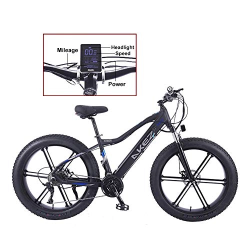 Electric Mountain Bike : TANCEQI Electric Bicycle 26" Ebike with 36V 10Ah Lithium Battery Mountain Hybrid Bike for Adults 27 Speed 5 Speed Power System Mechanical Disc Brakes Lock Front Fork Shock Absorption, Black