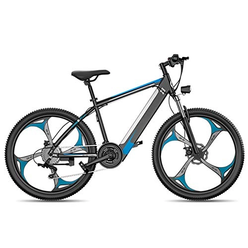 Electric Mountain Bike : TANCEQI Electric Bike 26 Inches Fat Tire Snow Bicycle Mountain Bikes Men's Dual Disc Brake Aluminum Alloy for Adults And Teens, for Sports Outdoor Cycling Travel, LED Light, Blue