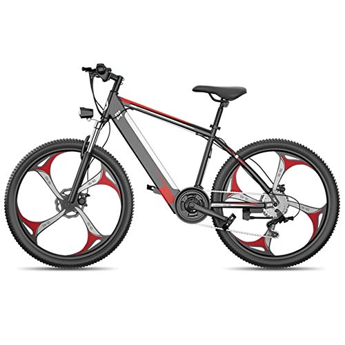 Electric Mountain Bike : TANCEQI Electric Mountain Bike 400W 26'' Fat Tire Electric Bicycle Mountain E-Bike Full Suspension for Adults, 27 Speed Shifter Aluminum Alloy Ebike Bicycle, City Bike Lightweight, Red