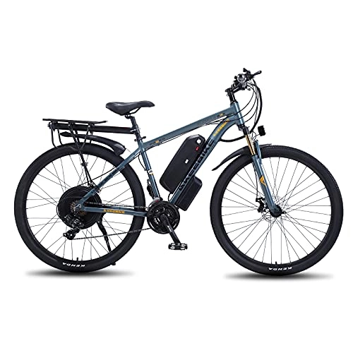 Electric Mountain Bike : TAOCI Electric Bike for Adult, Mountain Bike, Magnesium Alloy Ebikes Bicycles All Terrain, 29" 48V 1000W Removable Lithium-Ion Battery Bicycle Ebike for Outdoor Cycling Travel Work Out (gray)