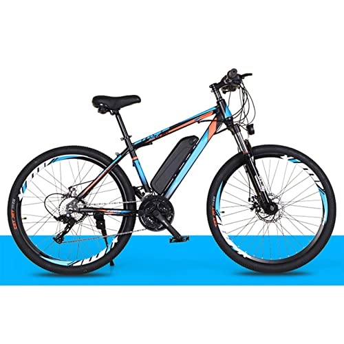 Electric Mountain Bike : TDHLW 26 Inch Electric Mountain Bike for Adults Full Suspension 50 Mph 27 Speed Variable Speed Off-road Electric MTB 250W 36V 10Ah Ebike Removable Battery, Maximum Speed 35KM / H, Blue