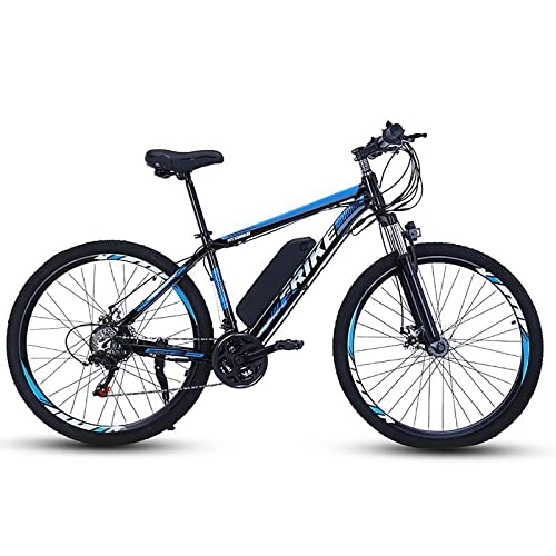 Electric Mountain Bike : TDHLW Electric Mountain Bike for Adults Big Size, 400W eBike 36V 8Ah / 10Ah Removable Lithium Battery Waterproof Electric Bicycle 7-Speed and Dual Shock Absorber for Adults, Blue, 27.5in