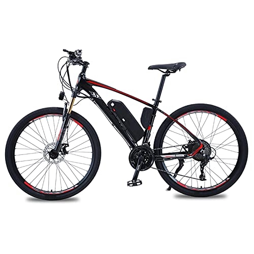 Electric Mountain Bike : TERLEIA Electric Bike Double Disc Brakes Professional 27 Speed Gears Variable Speed E-Bike 27.5" Electric Mountain Bike for Adults 500W Motor Removable Lithium Battery, Black, 48V 13Ah