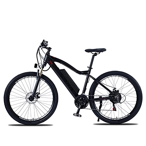 Electric Mountain Bike : TERLEIA Electric Bike Front And Rear Double Disc Brakes, Lightweight Aluminum Alloy Professional 21 Speed Gears Variable Speed E-Bike 27.5" Electric Mountain Bike for Adults, Black, 48V 500W 10AH
