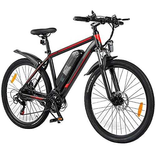Electric Mountain Bike : TGHY Electric Mountain Bike 26" E-MTB Pedal Assist 36V 350W Motor Removable 10Ah Lithium-ion Battery 7 Speed E-Bike for Men Adults Double Disc Brakes Full Suspension Fork, Black