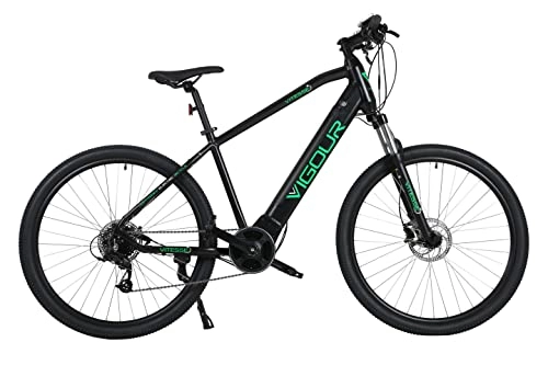 Electric Mountain Bike : Vitesse Unisex's VIGOUR MTB cm Electric Bike 27.5 INCH 46CM E, Black, 18