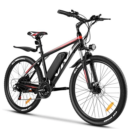 Electric Mountain Bike : VIVI Electric Bike 26" Electric Mountain Bike 350W Adult Electric Bicycle / Electric Commuter Bike, Ebike with Removable 10.4Ah Battery, Professional Shimano 21 Speed (Red)