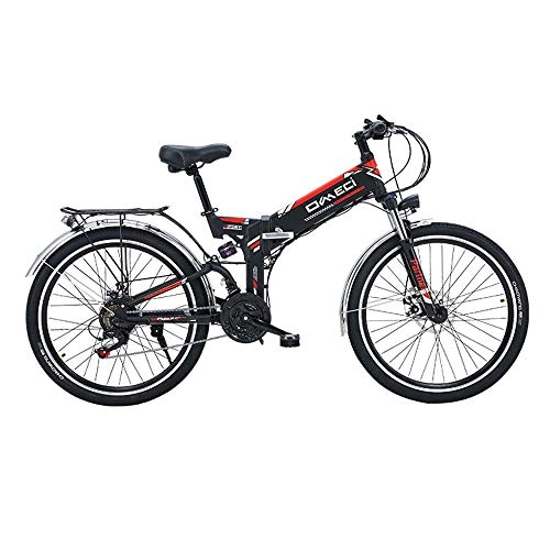 Electric Mountain Bike : Wenore Electric Bicycle, 48V 10A Lithium Battery Folding Bicycle Mountain Bike E Bicycle 17 * 26 Inch 21 Speed Bicycle Smart Electric Bicycle City Riding And Commuting