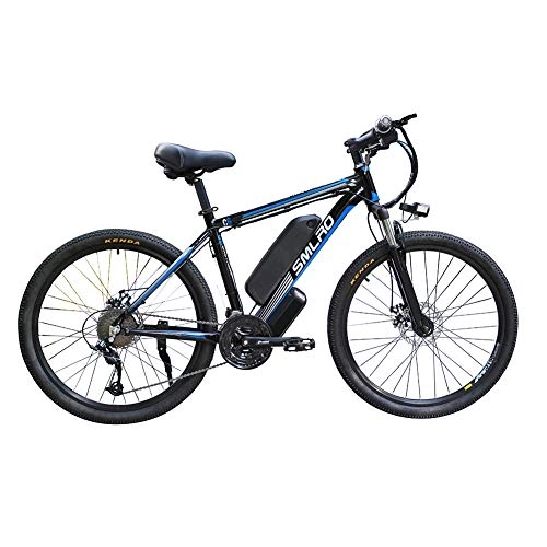 Electric Mountain Bike : WFIZNB Electric mountain bikes, 26'' electric bike with removable 48V13AH lithi Off-road bikes with super lightweight magnesium al, dark blue