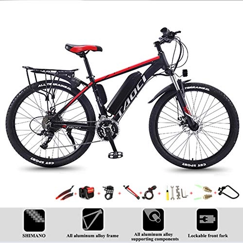 Electric Mountain Bike : WFWPY Electric Bikes for Adult 26" 36V 10AH Removable Lithium-Ion Battery Bicycle Ebike Magnesium Alloy Ebikes Bicycles All Terrain 350W for Sports Outdoor Cycling Travel, Red