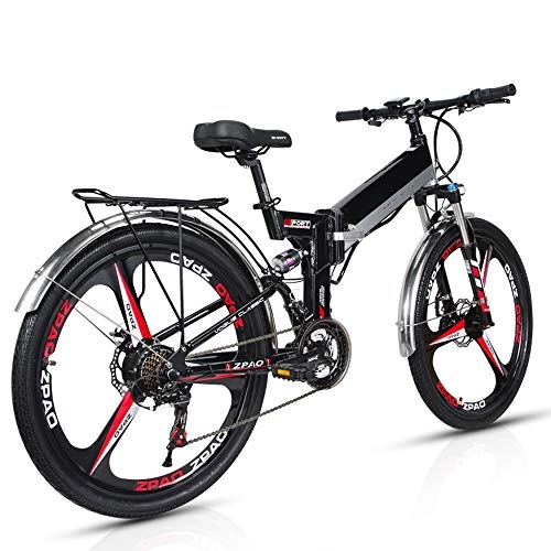 Electric Mountain Bike : Wheel-hy Electric Bike 48V 350W 10.4Ah Mens Mountain Ebike 21 Speeds 26" Bicycle Snow Bike Pedals with Disc Brakes and Suspension Fork