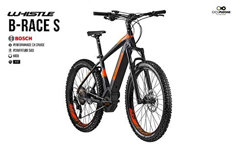 Electric Mountain Bike : WHISTLE B-Race S Range 2019, BLACK- NEON ORANGE MATT, 50 CM - 20