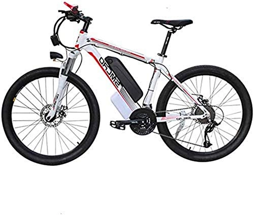 Electric Mountain Bike : WJSWD Electric Snow Bike, 48V Electric Mountain Bike 26'' Fat Tire Shock E-Bike 21 Speeds 10AH Lithium-Ion Battery Double Disc Brakes LED Light Lithium Battery Beach Cruiser for Adults
