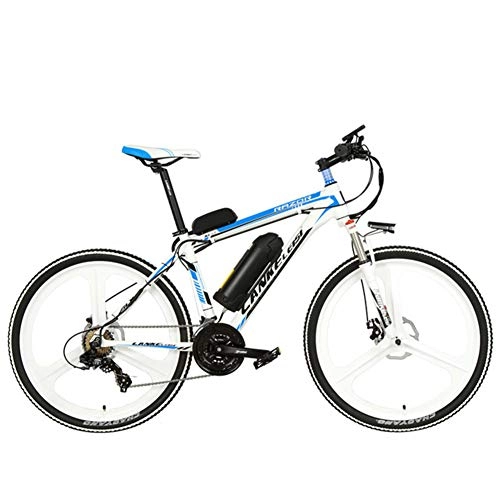 Electric Mountain Bike : WM Adult 26-inch 7-speed Electric Bicycle 5-level Pedal Assist 48v Electric Mountain Bike With 3.5-inch Large Lcd Display, Whiteblue