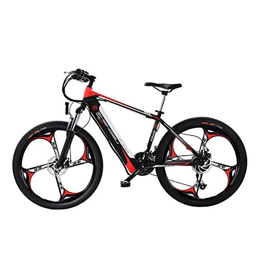 Electric Mountain Bike : WM Adult 26-inch Electric Bicycle 48v10ah Lithium Battery Mountain Bike Rust-proof And Lightweight Aluminum Frame Suitable For Teenagers Men And Ladies, Red