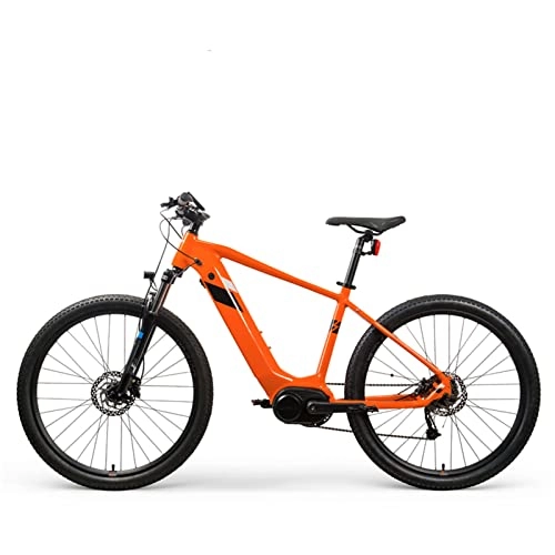 Electric Mountain Bike : WMLD Electric Bike for Adults 18MPH 250W Motor 27.5inch Electric Mountain Bicycle 36V 14Ah Hide Lithium Battery Ebike (Color : Orange)