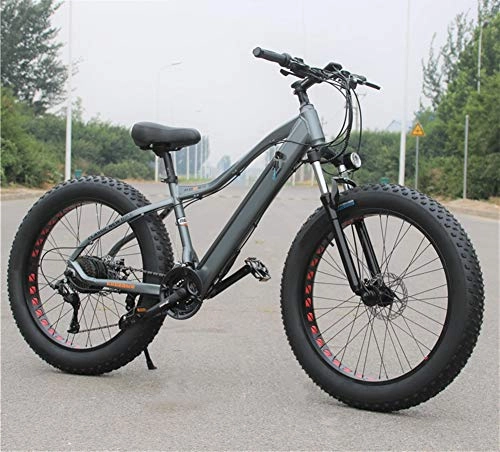 Electric Mountain Bike : WN-PZF Electric mountain bike, outdoor sports mountain bike for adult students, snow bike, aluminum alloy material + front and rear disc brakes + LCD screen + hidden battery, A