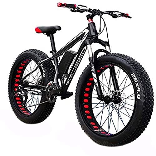 Electric Mountain Bike : WPeng Electric Bike, 48V 1500w Electric Mountain Bicycle, 26 Inch Fat Tire E-Bike, Adults Sports Bike, Full Suspension Lithium Battery MTB Dirtbike for Outdoor Cycling Travel Work Out, Red