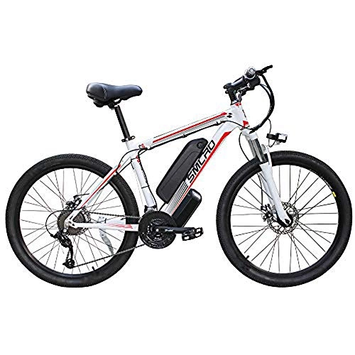 Electric Mountain Bike : WSJYP 26'' Electric Mountain Bike, Removable Large Capacity Lithium-Ion Battery (48V 350W), Electric Bike 21 Speed Gear Three Working Modes, Black