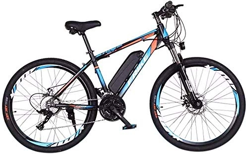 Electric Mountain Bike : WSJYP Electric Mountain Bike, 36v / 8ah High-Efficiency Lithium Battery-Range Of Mileage 30-50km-High Carbon Steel 26-Inch Electric Bicycle, Disc Brake, Blue