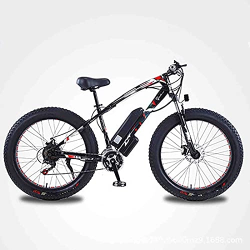 Electric Mountain Bike : WXXMZY Electric Power Bike 26" Fat Tire Bike 350W 36V / 8AH Battery Moped Snow Beach Mountain Bike Throttle And Pedal Assist (Color : Black, Size : 13AH)