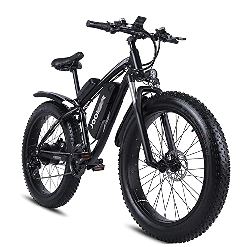 Electric Mountain Bike : WZW JM02S 1000W Adults Electric Bike 48V17Ah 4.0 Fat Tire Mountain Ebike Kit 21 Speed Gears Waterproof Electric Bicycle with LCD Display (Color : Black, Size : 2 Battery)