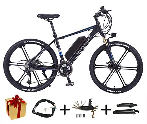 Electric Mountain Bike : XCBY Electric Bicycle, Electric Mountain Bike - 27 Speed, 26 Inch, 350w Motor, 30km / H, Removable Lithium Battery, Suitable for All Terrain Black-45KM