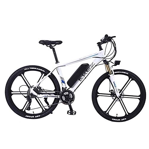 Electric Mountain Bike : Xcmenl 26 Inch Electric Bike Electric Mountain Bike 350W Ebike Electric Bicycle, 30Km / H Adults Ebike with Removable Battery, Suitable for All Terrain, White