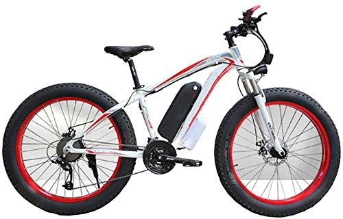 Electric Mountain Bike : XDHN Heatile Electric Bike 350 W Brushless Motor 48V10Ah Lithium Battery Led Adaptive Headlights Non-Slip Tires Suitable For Men And Women, Red
